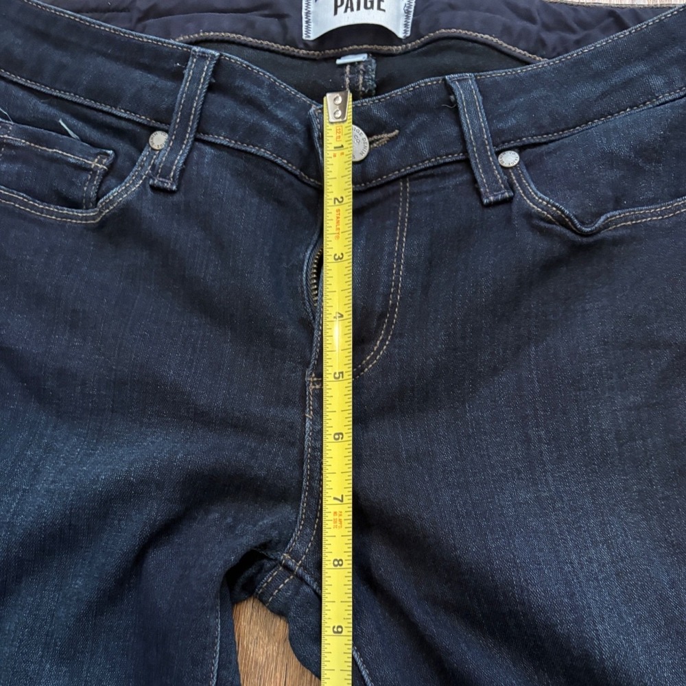 Paige Skyline Skinny Jeans Womens 28 Dark Indigo Blue Mid Rise Made in USA - Picture 4 of 10
